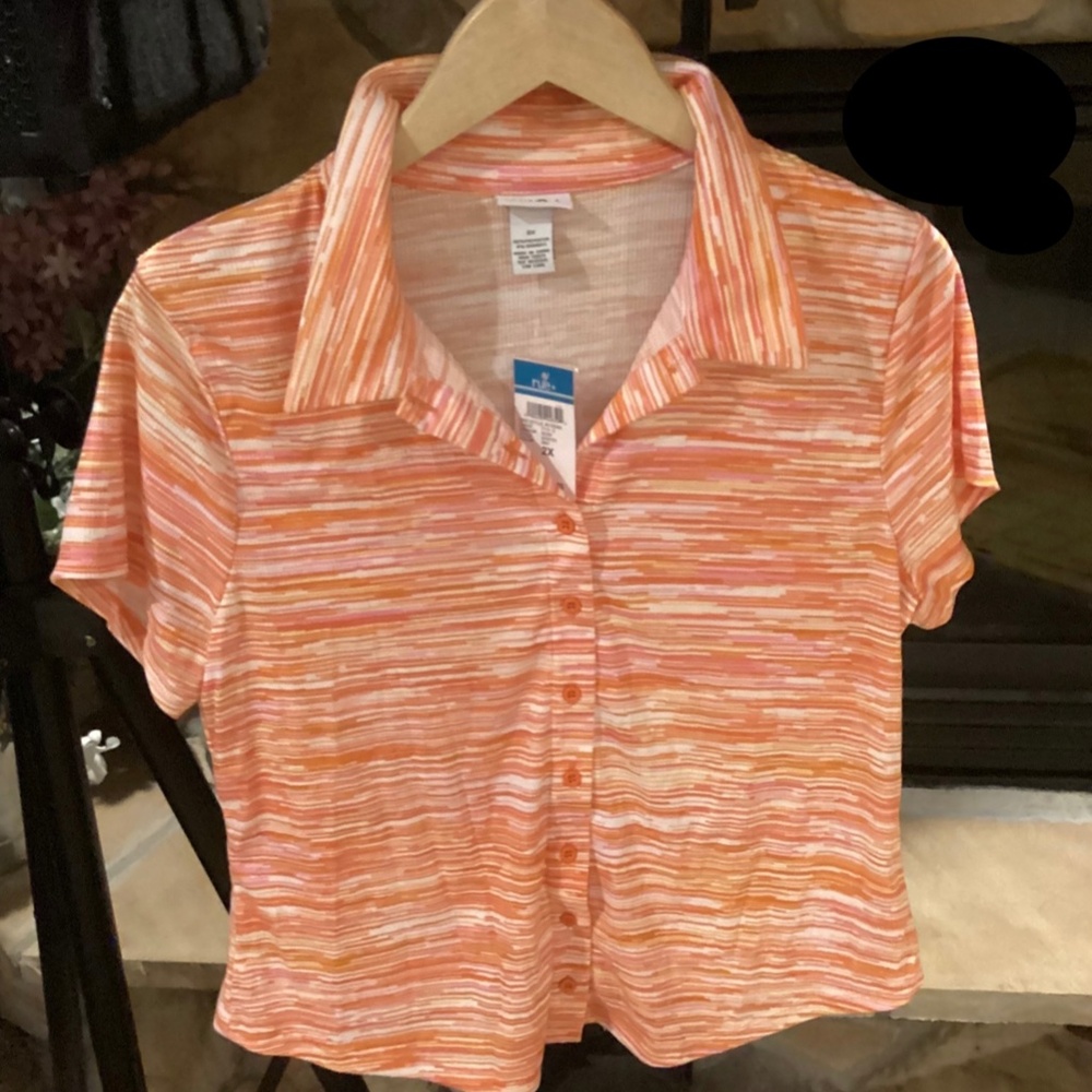 🐣 Rue21 Women Teens Polo Crop Top Multi Color Size XL